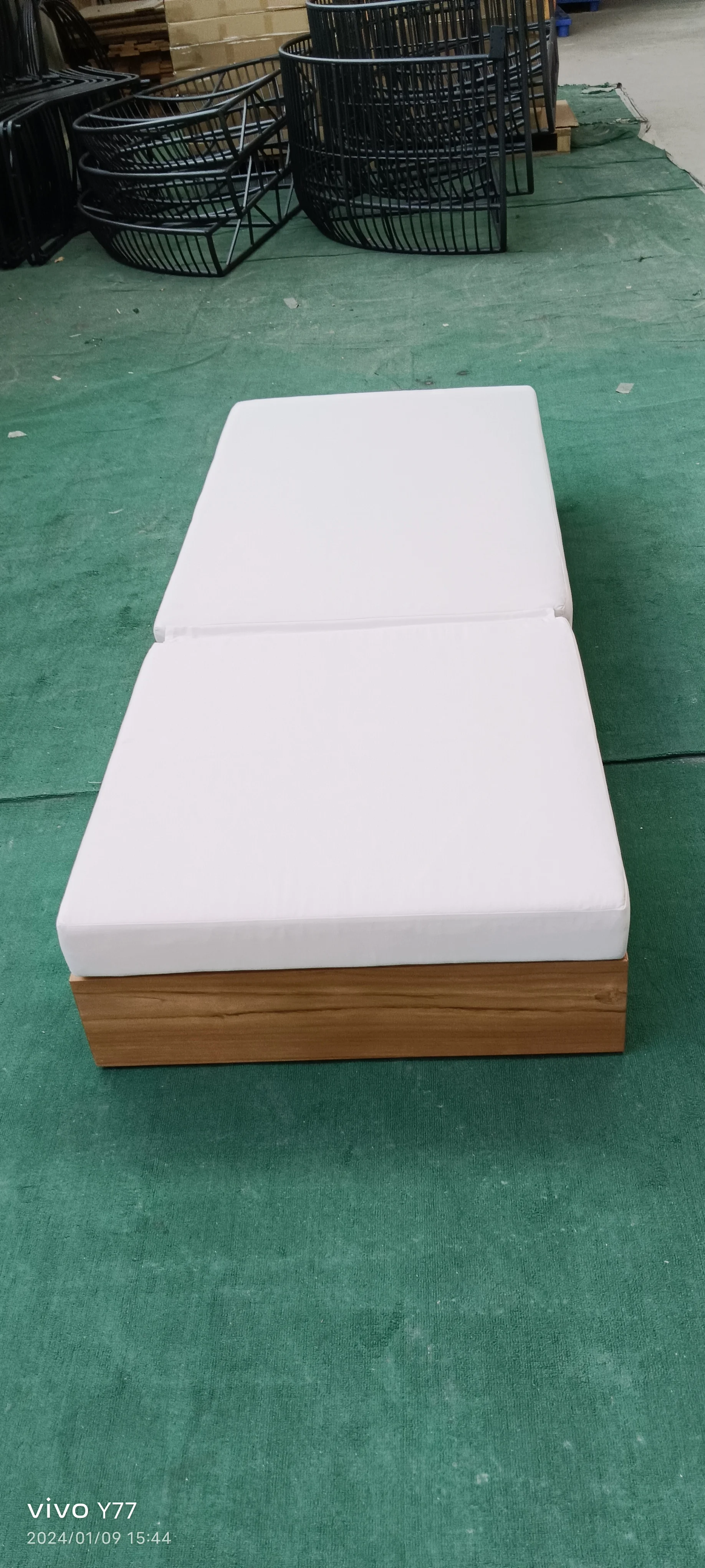 Garden Beach Lounger Sunbed Furniture Teak Wood Patio