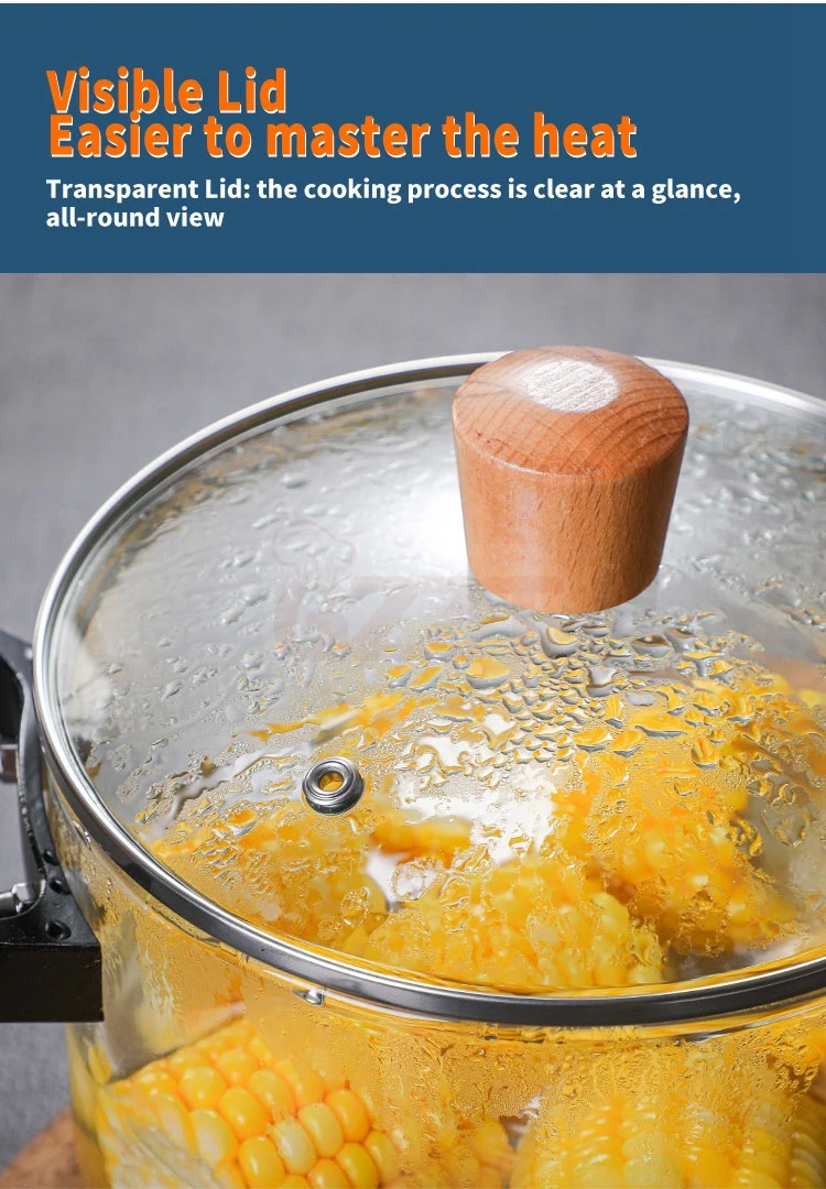 2.5l 3.5l 4.5l 5.5l Transparent Glass Pot Set Borosilicate Glass Wooden