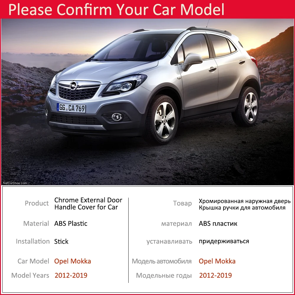 Decorazione Cromata Per Fari Posteriori – Compatibile Con Buick Encore / Opel Mokka 2012-2016, 2 Pezzi, Plastica ABS Lucida