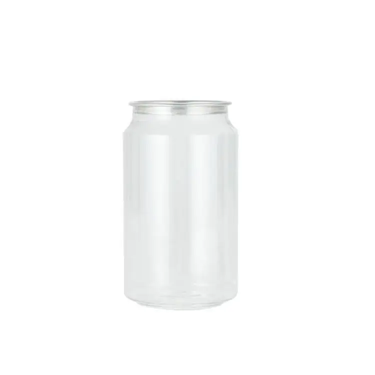 Customizable PET Easy Open Beverage Cans Easy Emptying Wide Mouth Plastic Pull Ring Juice Cans manufacture