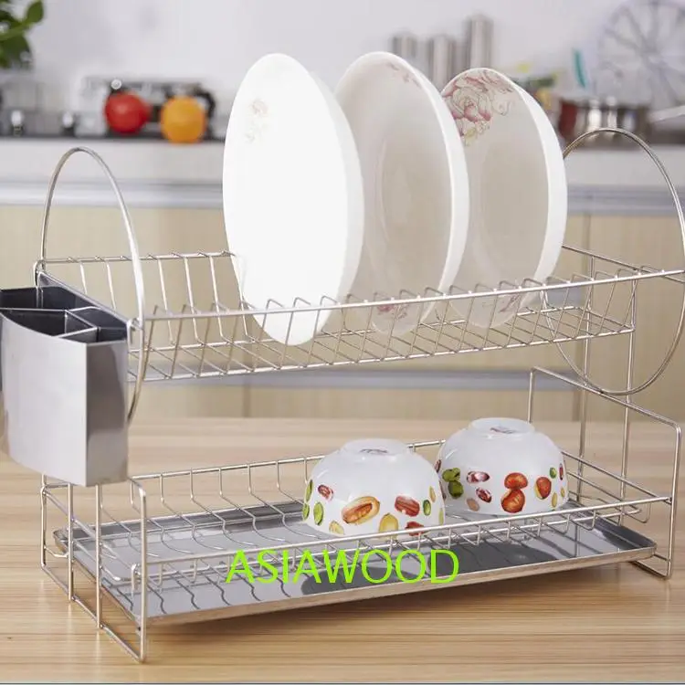Hot Sale Steel Plate Storage Rack 2 Tier Dish Stainless