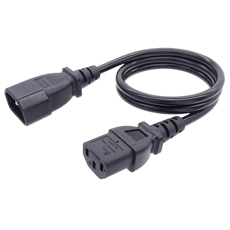 Universal Power Cord IEC C13 to C14 Power Cord 1.5m 1.8m 18AWG C13 C14 Power Extension Cable for PC Computer Monitor PDU LG TV