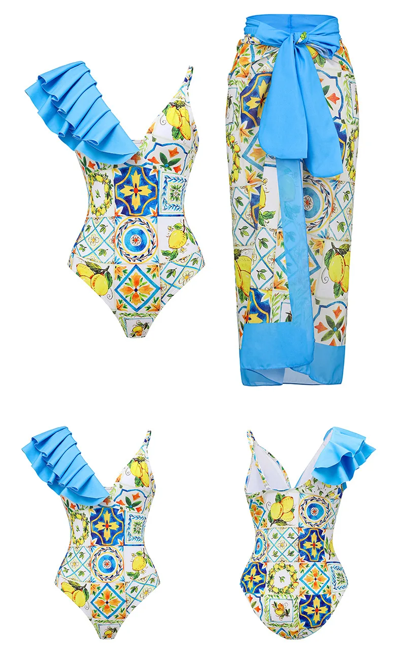 Asymmetric Straps Swimwear Beachwear 2023 Women Beach Wear Bikini Set ...