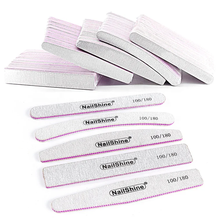High Grade Nail File Custom Printed Nail Files Disposable Korea Sandpaper Zebra Gray 100/180 Grit Nail File
