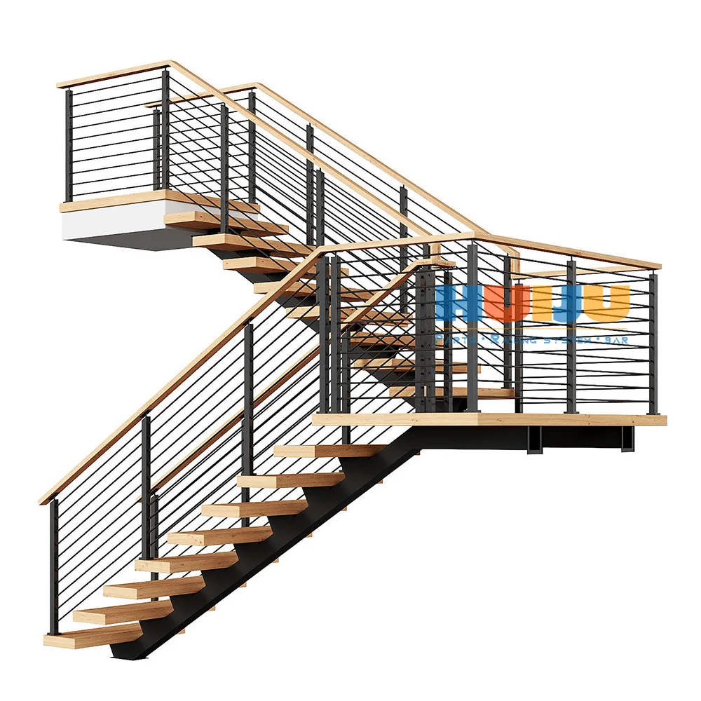 Hj Straight Floating Staircase Steel Spine Staircases Central Stringer ...