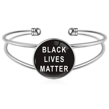 Black Lives Matter I can't Breathe Support the Black Stay Woke Leather Bracelets Bangles for Women & Men