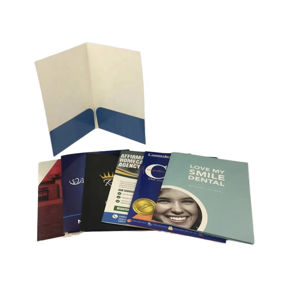 Customize Design Dentistry School Paper File Document Cosmetology Business Presentation Folder With Pocket Business Card Slot