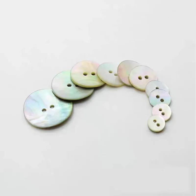 Custom Logo Color Shell Button Round 2 Holes 14L 16L 18L 20L 24L 28L 32L Japanese Akoya Agoya Shell Buttons for Clothes