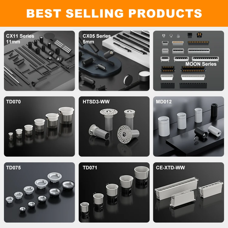 ALLWAY Laser Blade Aluminum Fixture Black Downlight Indoor SMD Ceiling Spot Light LED Recessed Linear Down Light