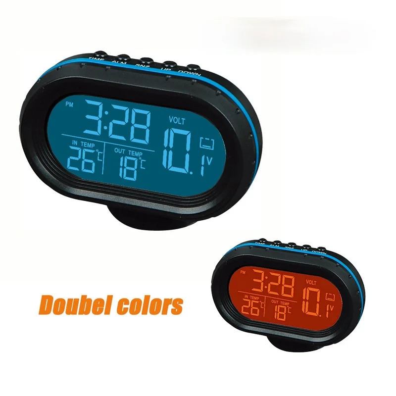 Sidougeri 12V 5-24V Electronic Voltmeter Thermometer Clock for Car Auto LED Monitor Module 