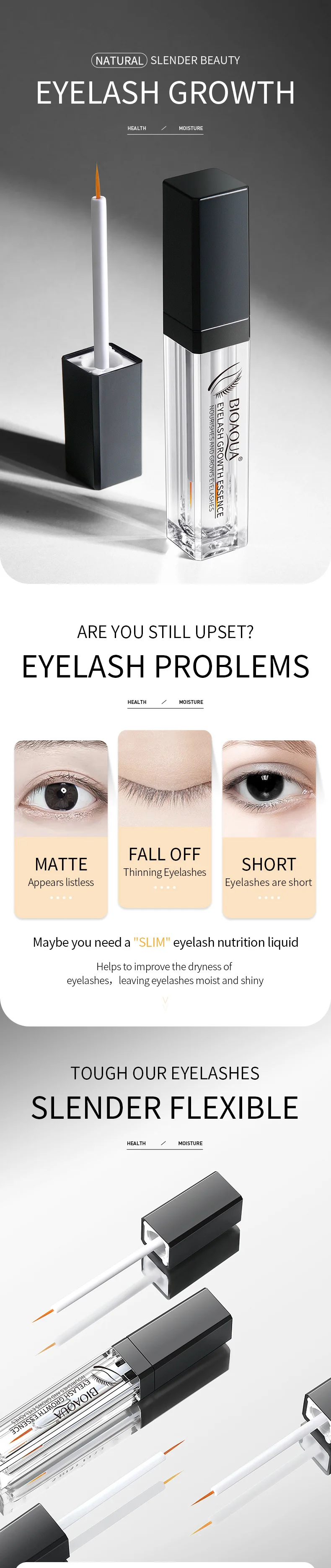 7ml Private Label Bioaqua Lash Serum Growth Eyelash Serum For Eyelashes