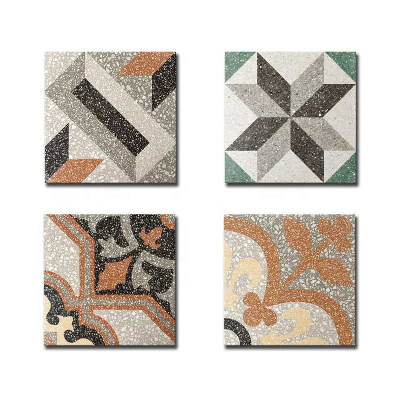 Pattern Terrazzo Tile Home 250x250 Non-skid Floor Aisle Geometric Tile Wholesale