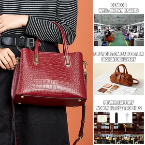 Manufacturer Wholesale Custom Retro Women's Leather alligator Handbags High-quality Cowhide Shoulder Crossbody Bag for Ladies