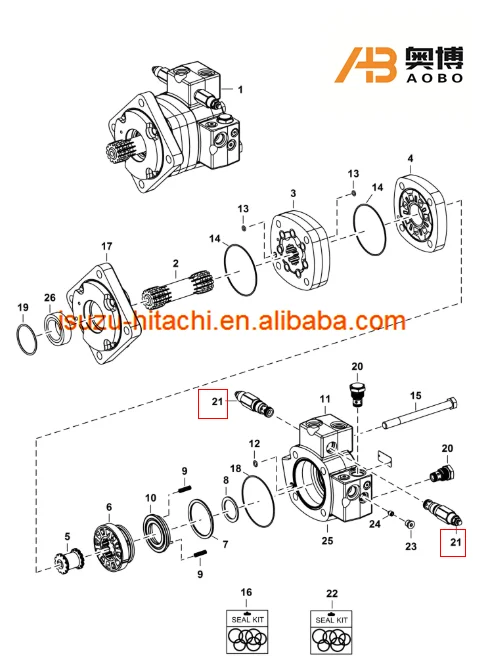 Предохранительный клапан поворотного двигателя 331 334 для мини-экскаватора, Гидравлические запасные части, Bob-cat 6686893