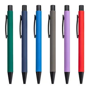 Premium Quality Matte Rubber Paint Metal Quick-Dry Laser-Carved Ballpoint Pen Custom Logo Business Office Meetings Promotional