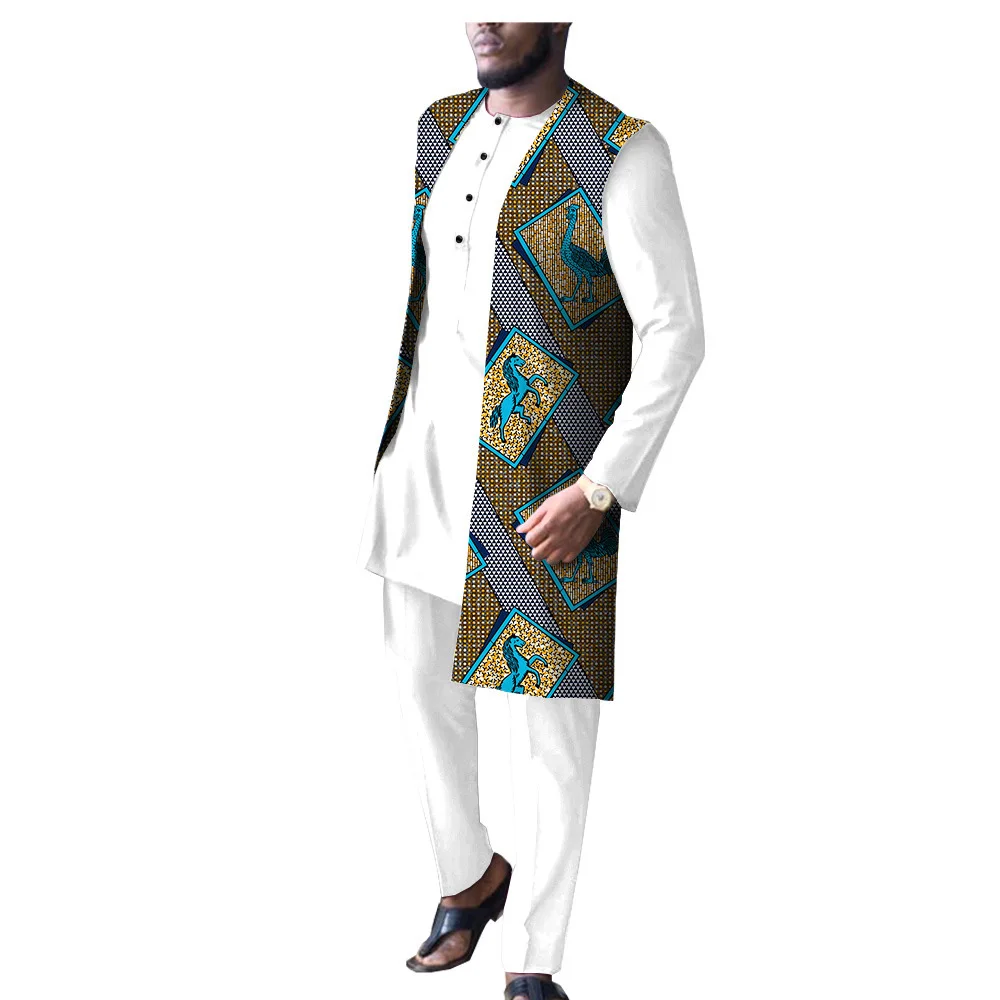 22 Colors 3 Piece African Tops And Pants Dress For Men Kaftan African