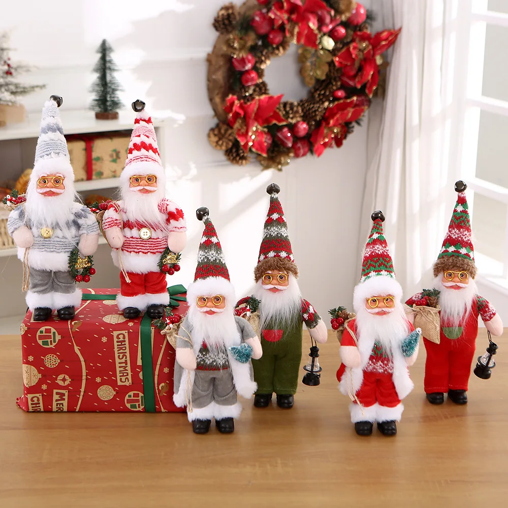 Weihnachtsmann-Figur aus Stoffspielzeug, Weihnachtsdekoration, Puppe, Geschenk