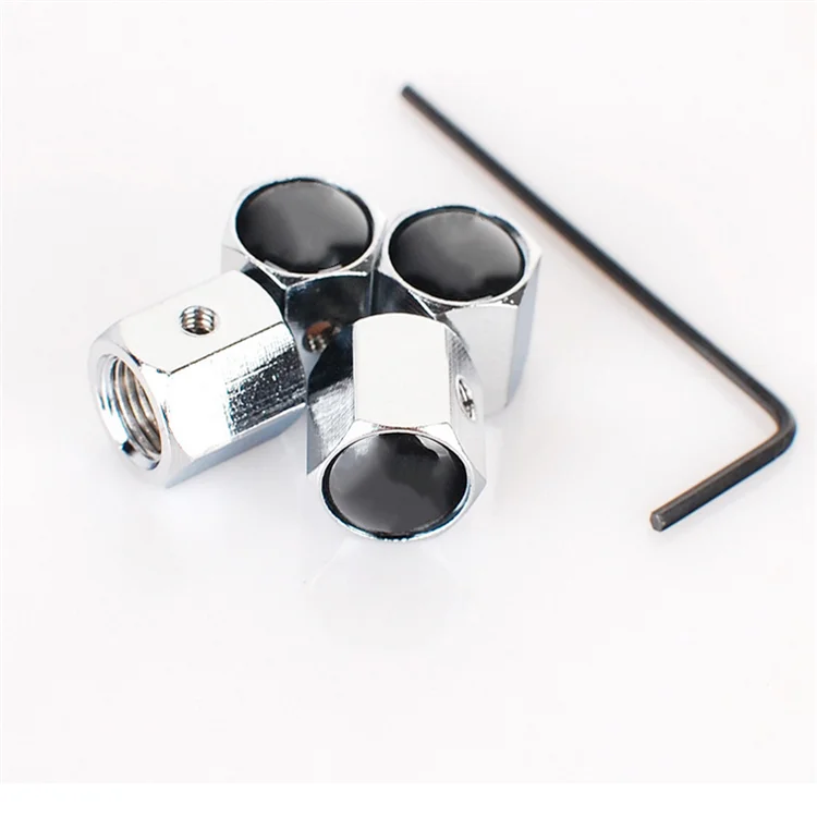 4 шт./компл. цинковый сплав металлов из черного хрома sheration Анти-кражи вентиля покрышек легковых автомобилей, пылезащитных колпачков