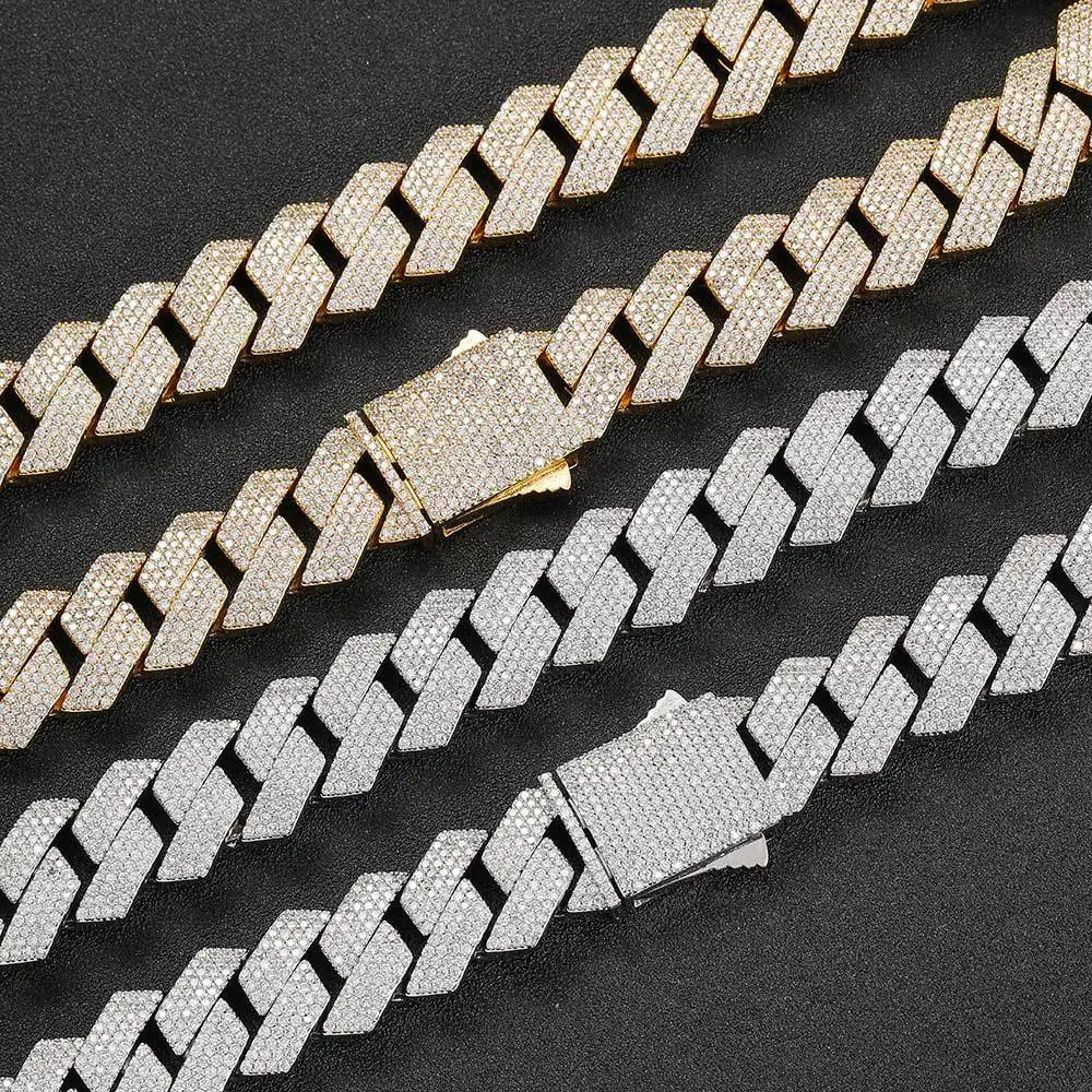 Luxury Hip Hop Vvs Diamond Cuban Link Chain Necklace For Men