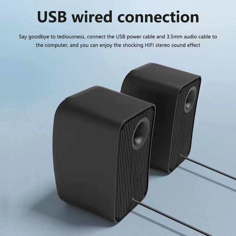 Computer Small Speaker Desktop Computer Laptop Home Desktop Wired Subwoofer Game Portable Speaker