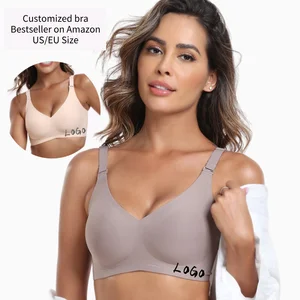 Customized Seamless Push Hot V-Neck U-Back Wireless Bra Soft Thin Anti-Sagging Push Supportive Padded for Summer Knitted Cup