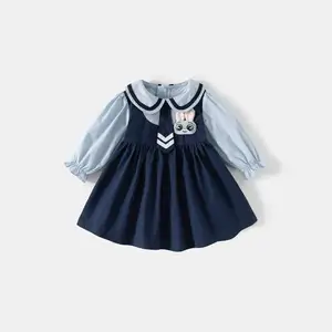2026 New Style Fashion  Girl Clothes Casual Sweet Outdoor Baby Girls Dresses Preppy Jumper Dress Naval Officer's Dress Uniform