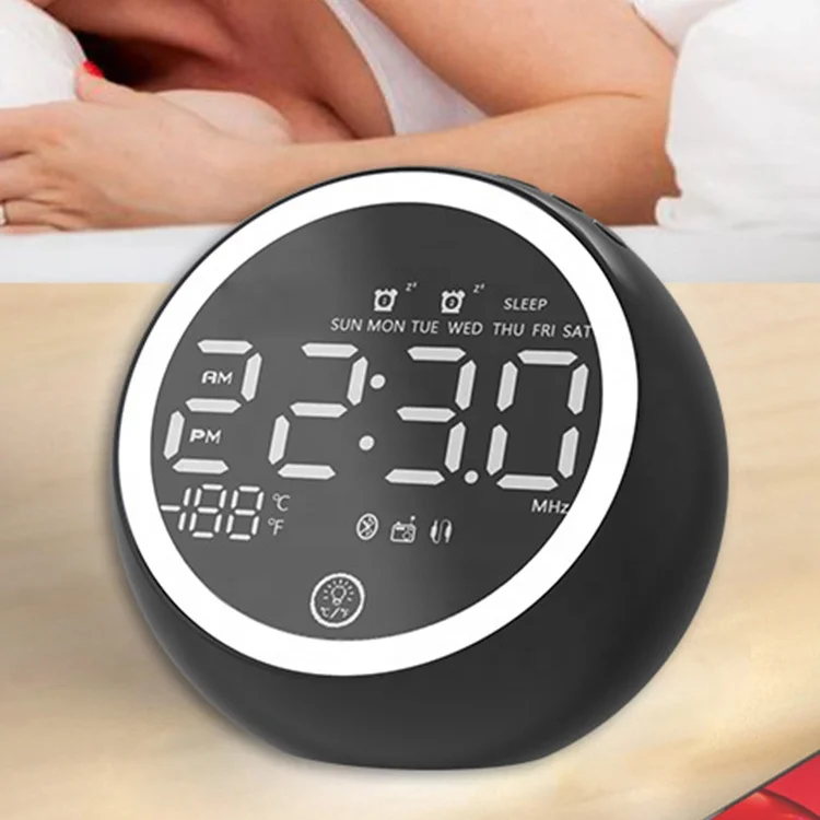 Irishom Radio Sveglia Digitale 4 In 1 - Bluetooth, FM, Temperature, Supporto Telefono, Per Camera - Foto 4