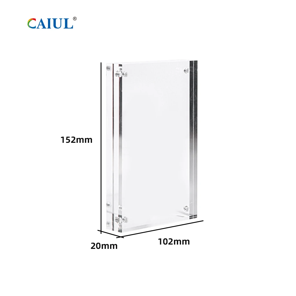 Wholesale Transparent Double-Sided Thickened Acrylic Block Protective Photo Frame Alloy Magnetic Custom Sizes 3x2 7x5 8x6