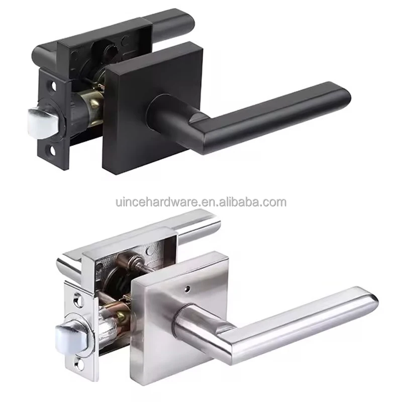 Privacy Lever Handle Door Lock – Satin/Brushed Nickel Finish For Bedroom Or Bathroom 10 thumbnail image