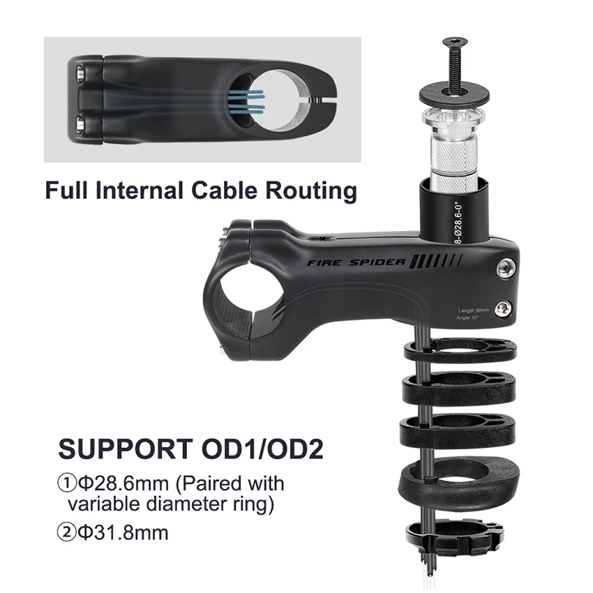 Fire Spider T1000 Carbon Mtb Bike Handlebar Stem -10°