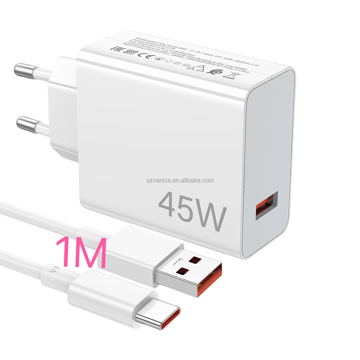 45W Charger USB Cable for Xiaomi Redmi Note 14 Pro