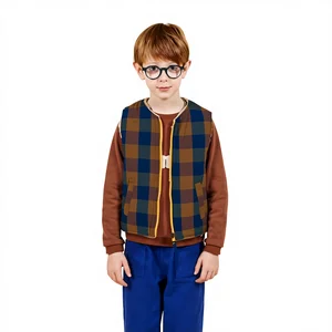 Warm Winter Buffalo Plaid Breathable Woolen Zipper Jacket for Toddler Boys Preppy Style Misswinnie Outerwear with Pockets