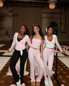 Latest Design Custom Yoga Wear Wholesale Sexy Fashionable Custom Long Sleeve Workout Clothing Fitness Yoga Sets