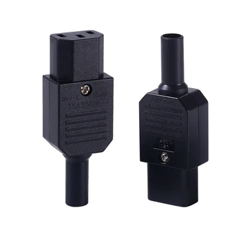 Industrial AC Power Socket Cable Connectors Male and Female C13 and C14 Battery Power Wire Electrical Terminal Rated 15A