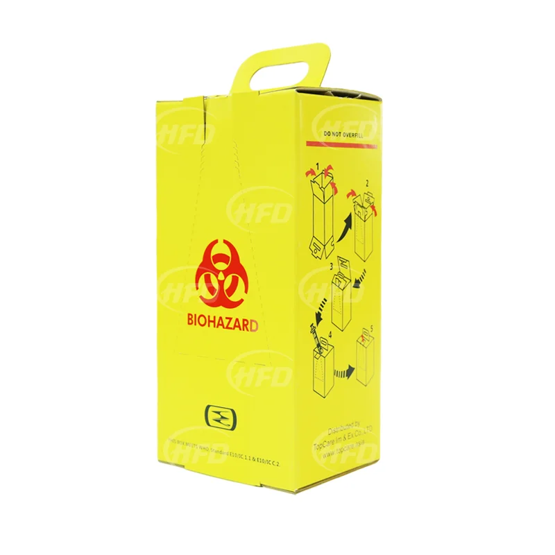 Medical 5L 10L Biohazard Safety Cardboard Box Sharp Container