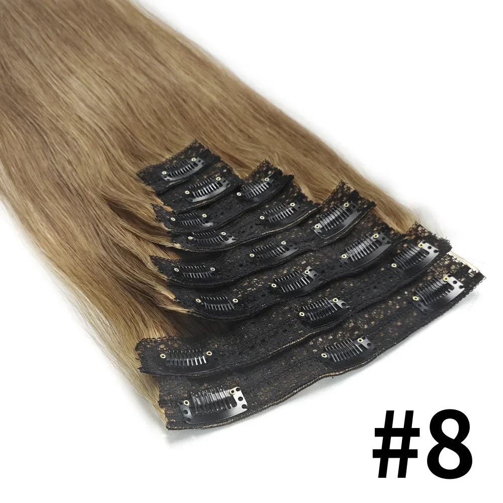 Glattes Clip In Echthaar Extensions Remy Haar Natürlich Schwarz_voghion.com