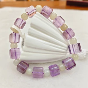 High Quality Hotan Jade Jewelry Natural Healing Amethyst Gem Beaded Hand String Female Male