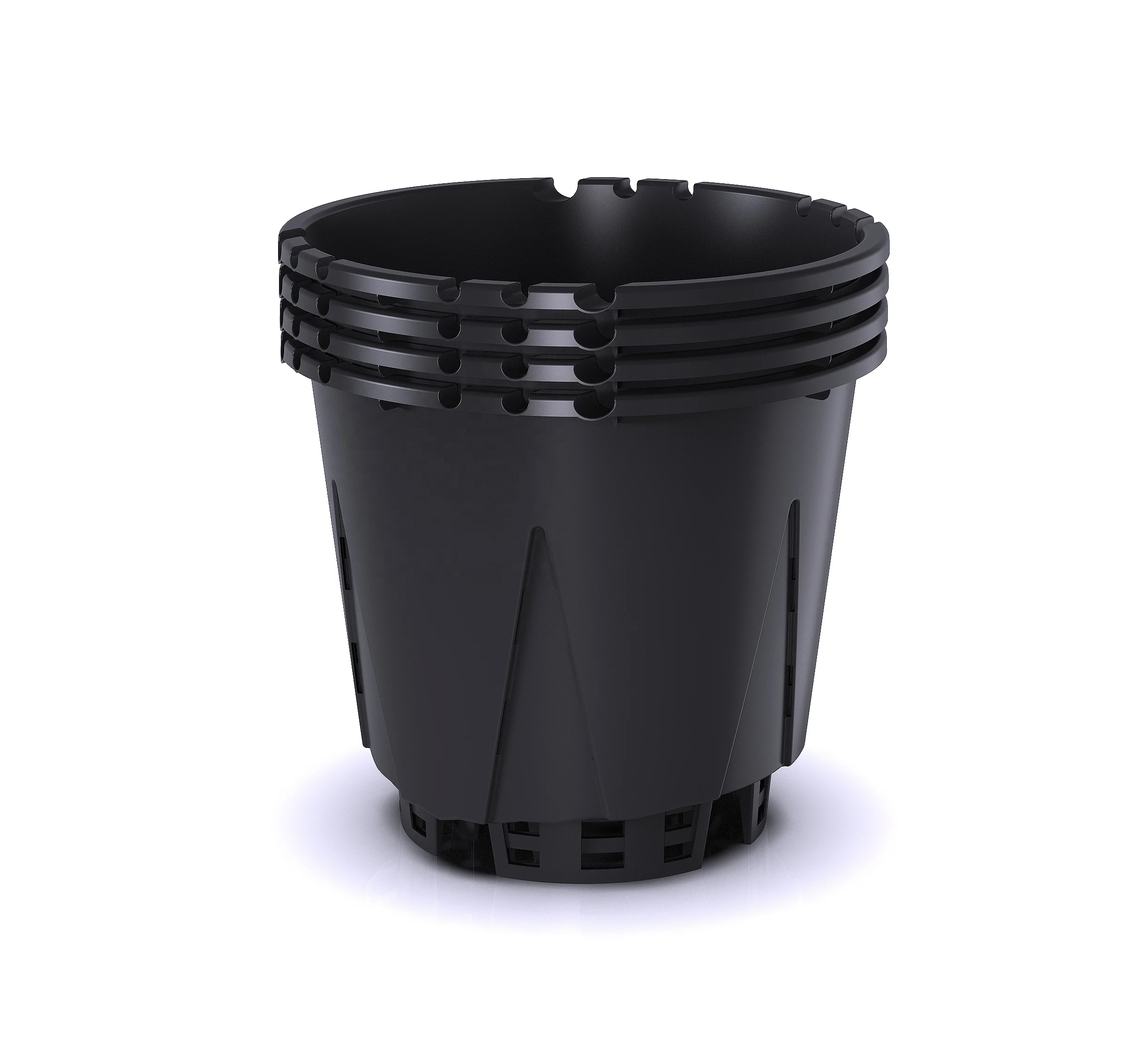 Durable Hard Plastic 20 Gallon Pot Black Flower Plant Pots Big Nursery Pots