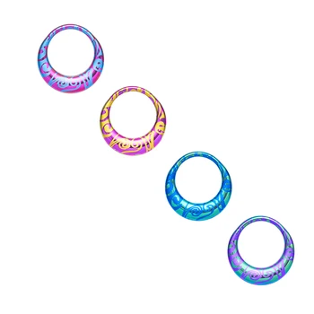 ASTM F136 Titanium Septum Segment Hinged Clicker Nose Ring Earrings 10mm Anodized Colored Hoop Body Piercing Jewelry for Women