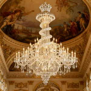Custom Crystal Chandelier for Star-Rated Hotel Castle Villa Unique Design Chandelier Large Wedding Chandeliers