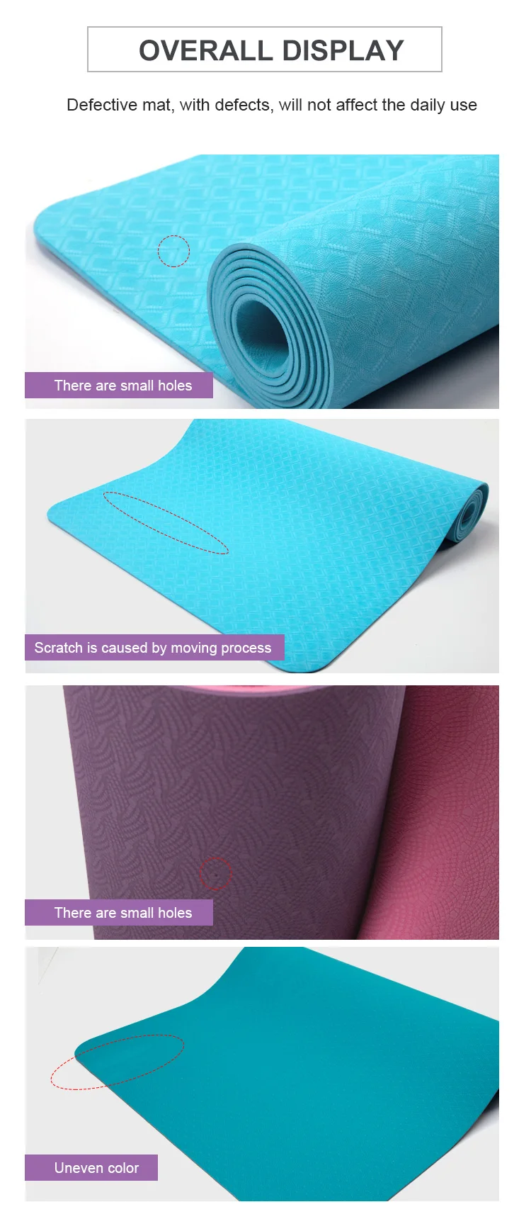 Damaged Article Cheap TPE 2 Color Material Yoga Mat