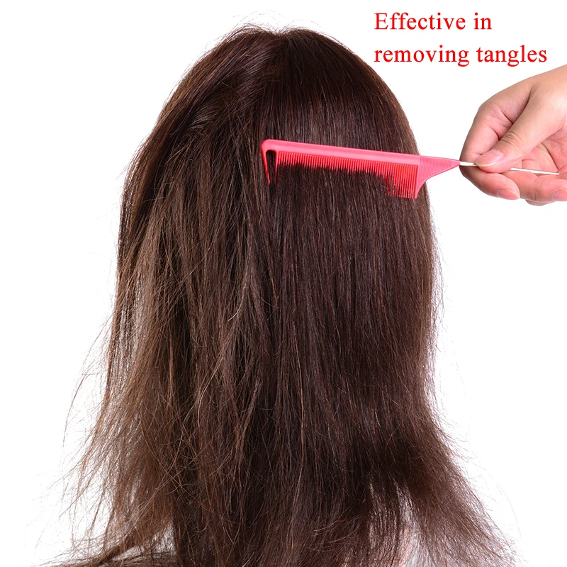Wholesale Salon Hairdressing Rat Tail Comb Anti Static Heat Resistant Parting Hair Comb Metal Pin Tail Carbon Braiding Comb