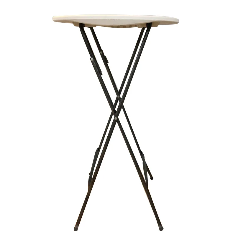 Blow Molding Small Round Table 60 * 110cm Bar High Leg Table White Hdpe