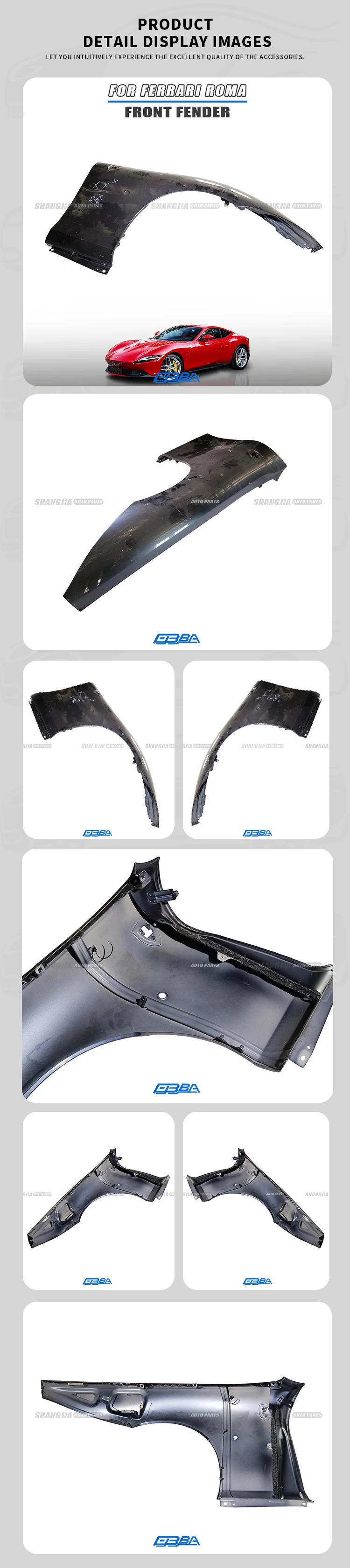 Hot Sale Plastic Black Car Fender For Ferrari Roma 2022-2025 OE 985882578 supplier