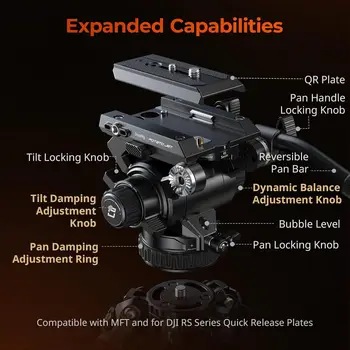 SmallRig Tribex Hydraulic Carbon Fiber Tripod Kit, Fast Extend Camera Video Tripod with 4-Step Counterbalance Fluid Head product image