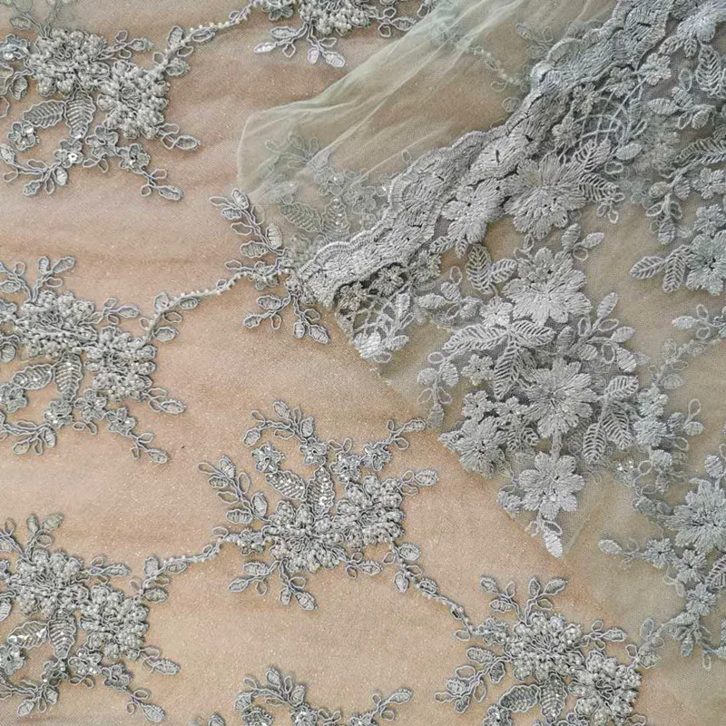 
Летнее платье-макси с 3d вышивкой, жемчугом, французским узором, тюлем, индийская Свадебная кружевная ткань с вышивкой 