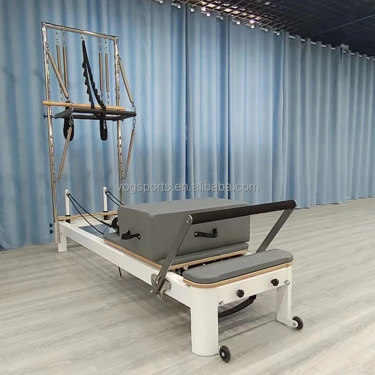 Pilates Reformer With Half Tower Reformer Core Bed Commercial White