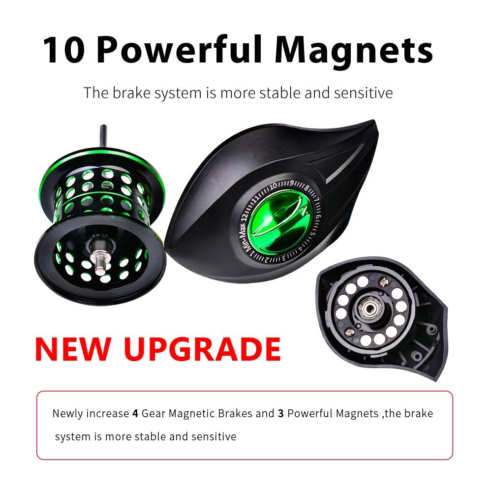 JY Fishing Baitcasting Reel 10kg Max Drag Power 7.2:1 Bait Drag Casting Wheel Saltwater Fishing Reel