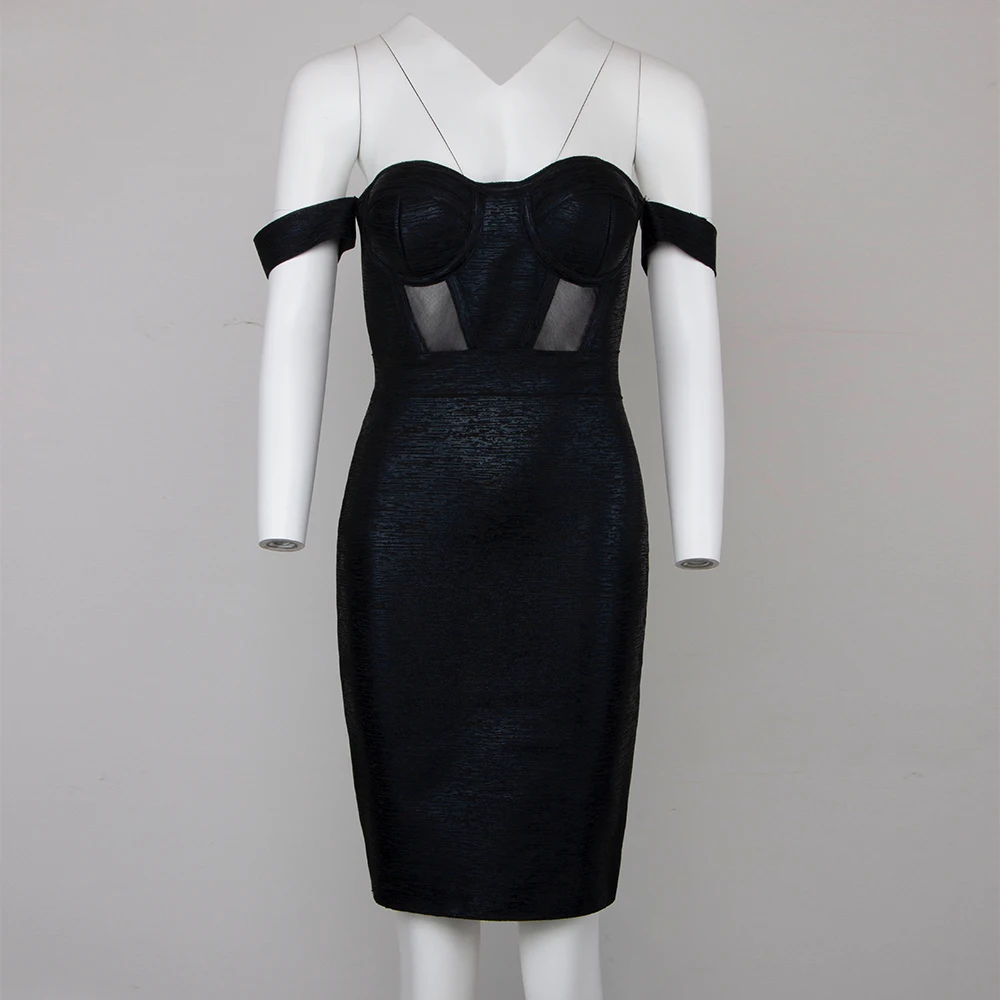 2022 New Ladies Fashion One-shoulder Sheath Mesh Hip Party Dress - Buy ...