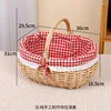 Large wicker red plaid maternity basket